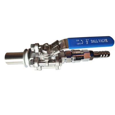 Stainless Steel Weldless Kettle Valve Kit 1/2" Homebrew Kettle Ball Valve with Quick Disconnect Set